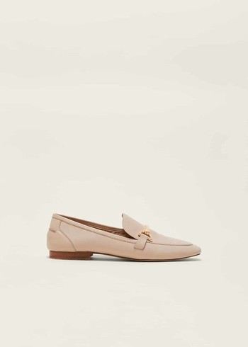 Phase Eight T-Bar Leather Flats Cream Canada | QOTFPI-139